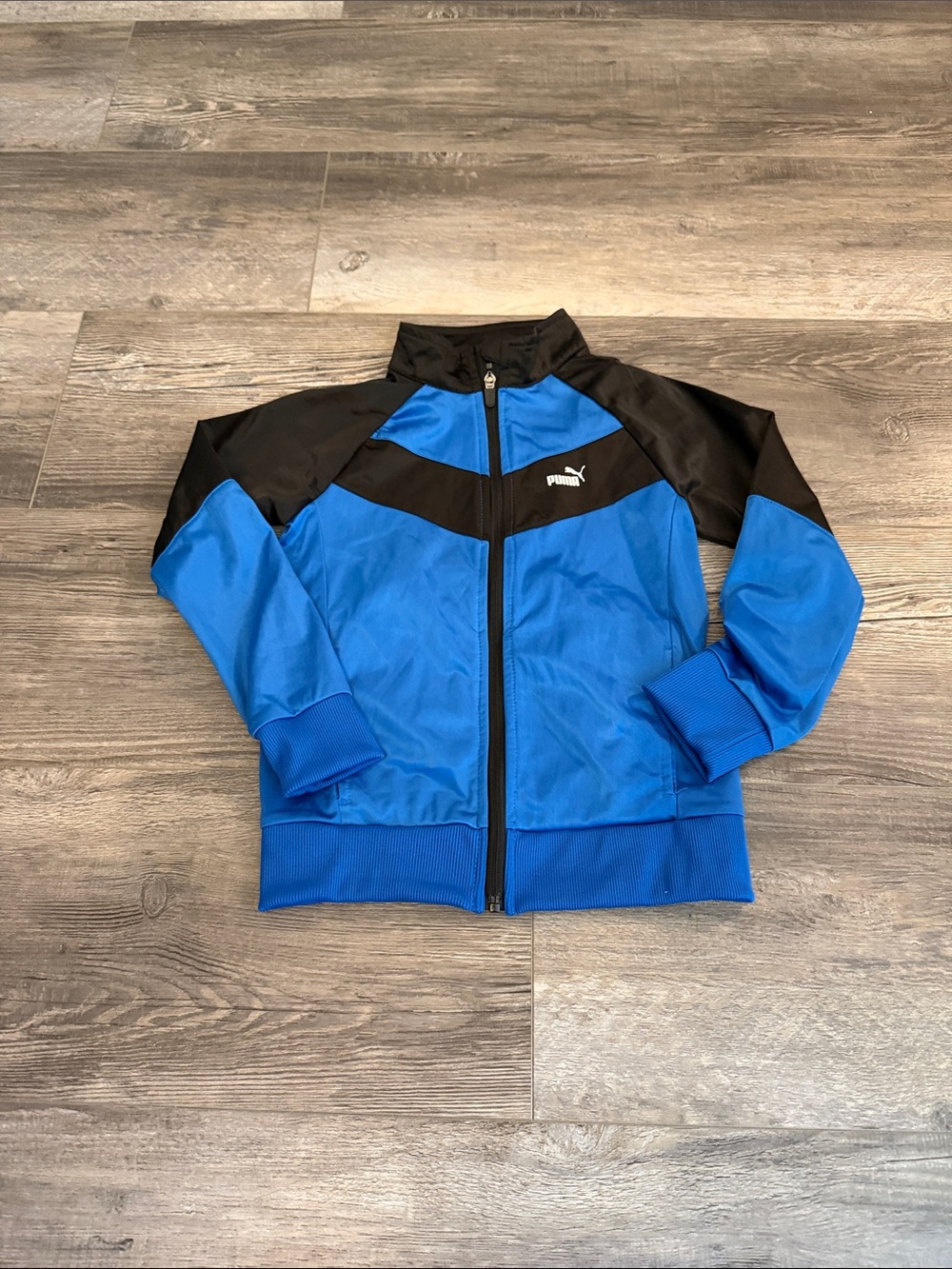 Puma Royal Blue and Black Full-Zip Track Jacket